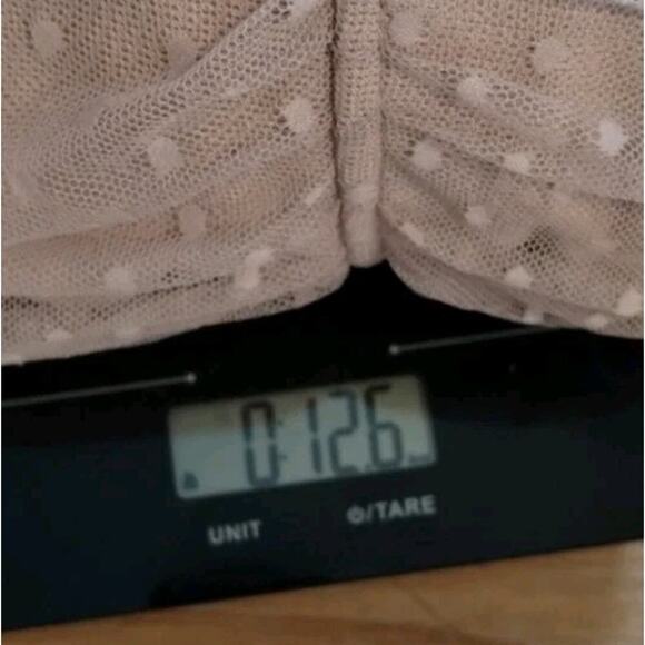 Haute Monde Ruched Polka Dot Dusty Pink Mesh Bustier Bodycon Dress Large - Picture 13 of 13